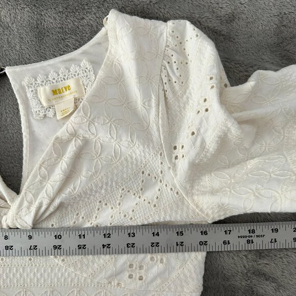 Maeve Anthropologie Rochelle Eyelet Embroidered Maxi Dress SMALL Cream Boho - Picture 8 of 8